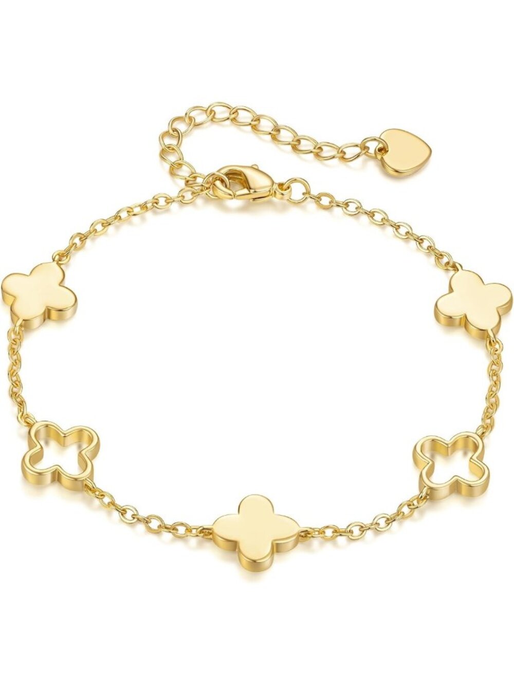 Charming 14K Gold Clover Bracelet for Women - Elegant Airy Touch Jewelry
